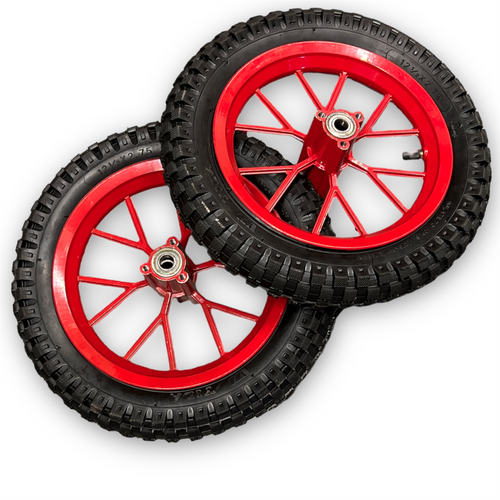 Red 12.5 x 2.75 Mini Dirt Bike Wheels Set