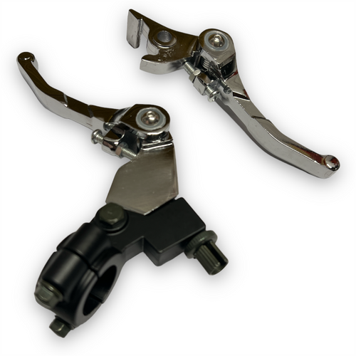 Chrome Folding Pit Bike Brake + Clutch Lever Set
